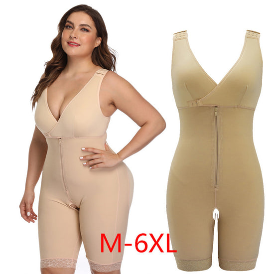 Women’s Plus Size Bodysuit – Full Body Shaper Slimming Tummy Control Jumpsuit (M–6XL)