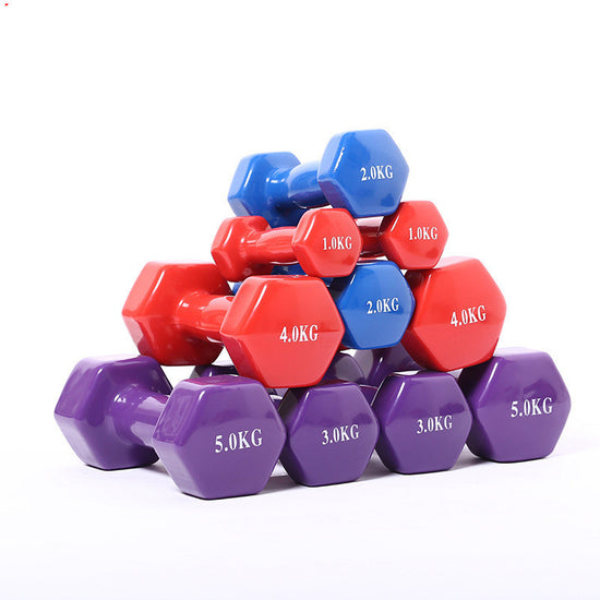 Colorful Neoprene Dumbbells – Non-Slip Hex Hand Weights for Home Gym, Strength Training & Aerobics (1–10kg Options)