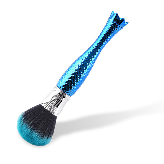Mermaid Handle Makeup Brush – Portable Nylon Bristle Beauty Tool for Blending & Detailing
