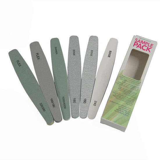 Professional Nail File Set – 6-Piece Double-Sided Emery Boards & Sponge Buffers for Shaping & Polishing