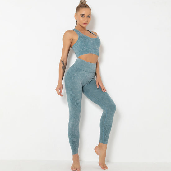 Women’s Seamless Yoga Set – Plus Size 2 Piece Fitness Outfit with Sports Bra & Leggings, Moisture-Wicking