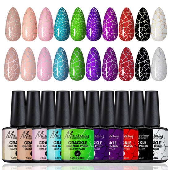 Crackle Gel Nail Polish – Marble Crack Effect Nail Art Glue for DIY Manicures
